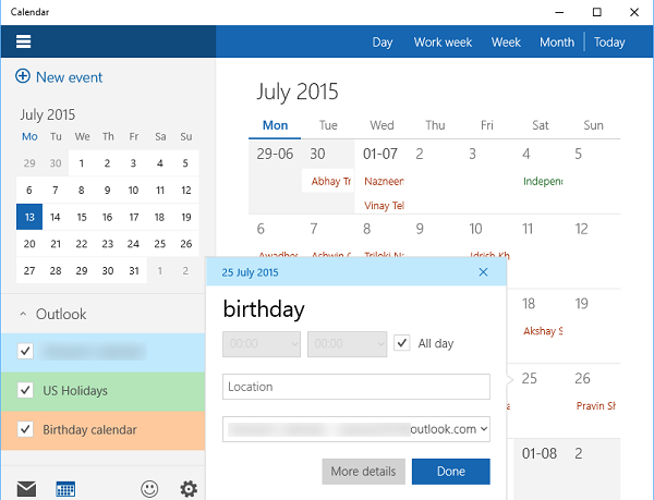 So verwenden Sie die Windows 10 Kalender App - Windows Nachrichten